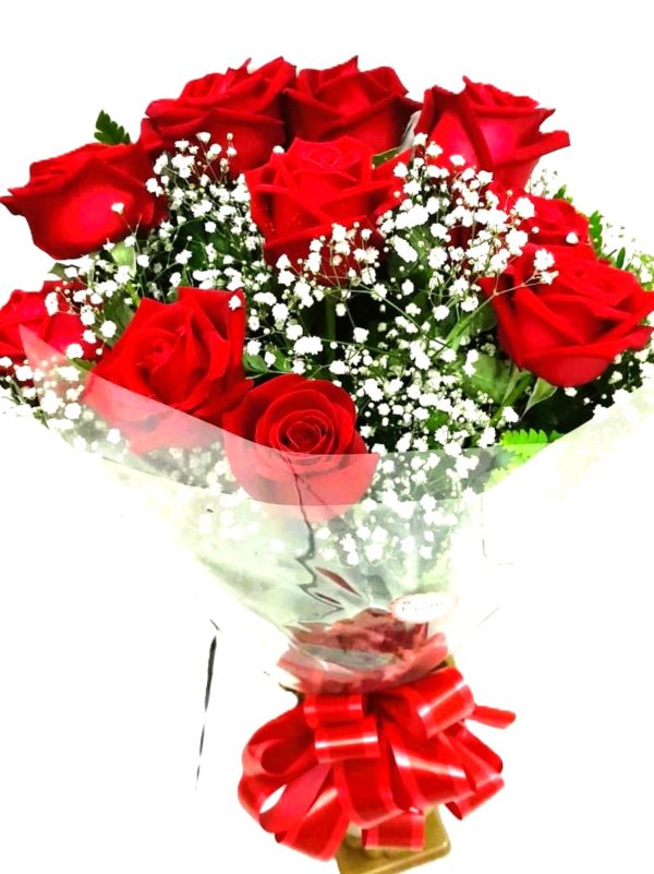 Ref 207 BUQUÊ COM 12 ROSAS COM  MOSQUITINHOS